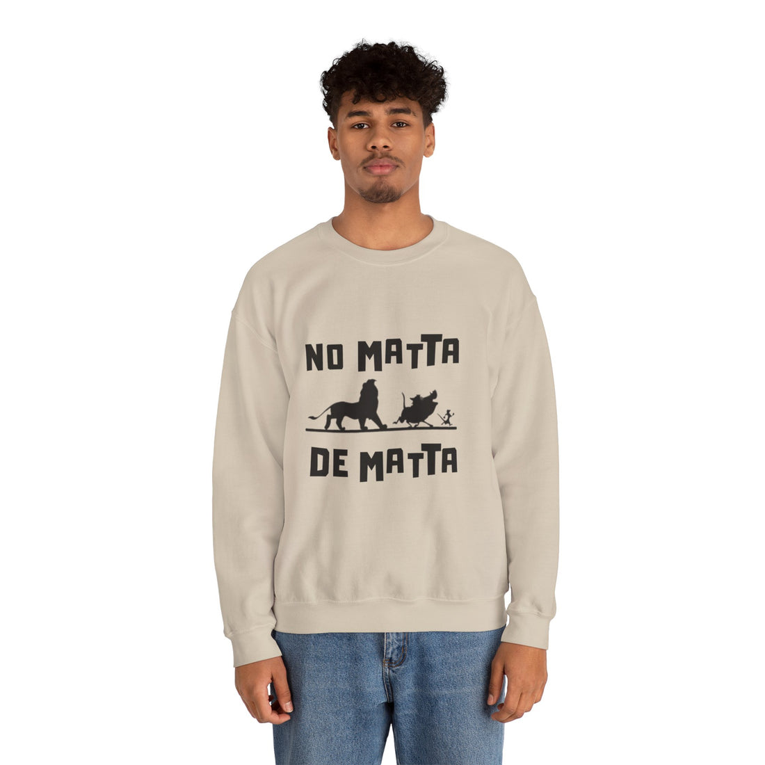 No Matta De Matta  Unisex White Heavy Blend™ Crewneck Sweatshirt