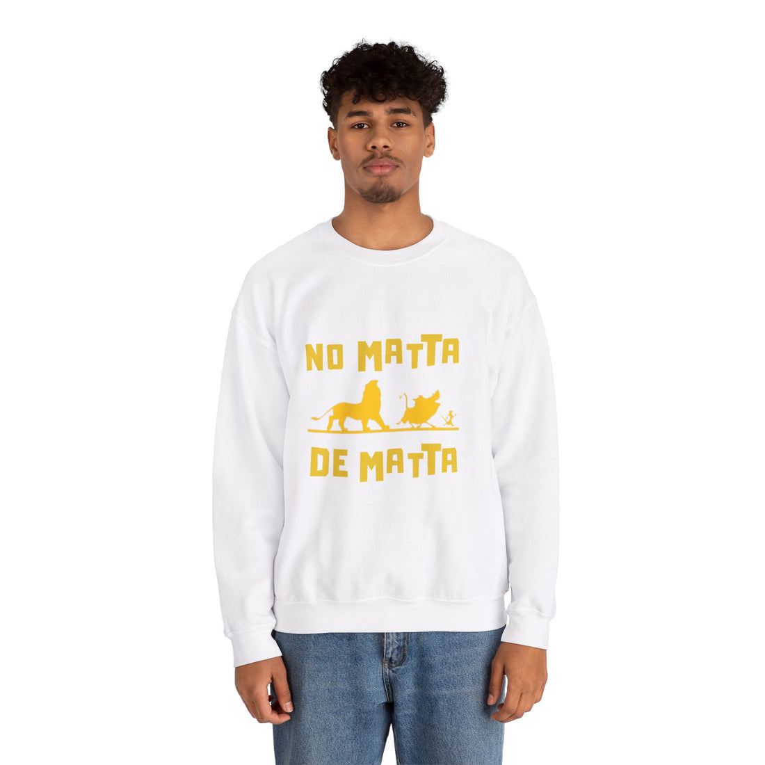 No Matta De Matta Unisex White Heavy Blend™ Crewneck Sweatshirt