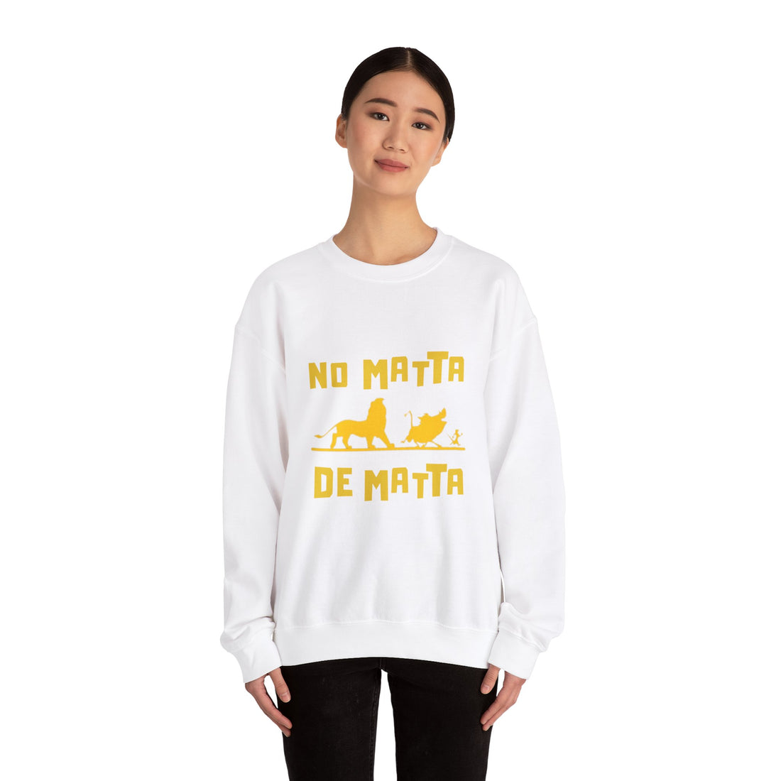 No Matta De Matta Unisex White Heavy Blend™ Crewneck Sweatshirt