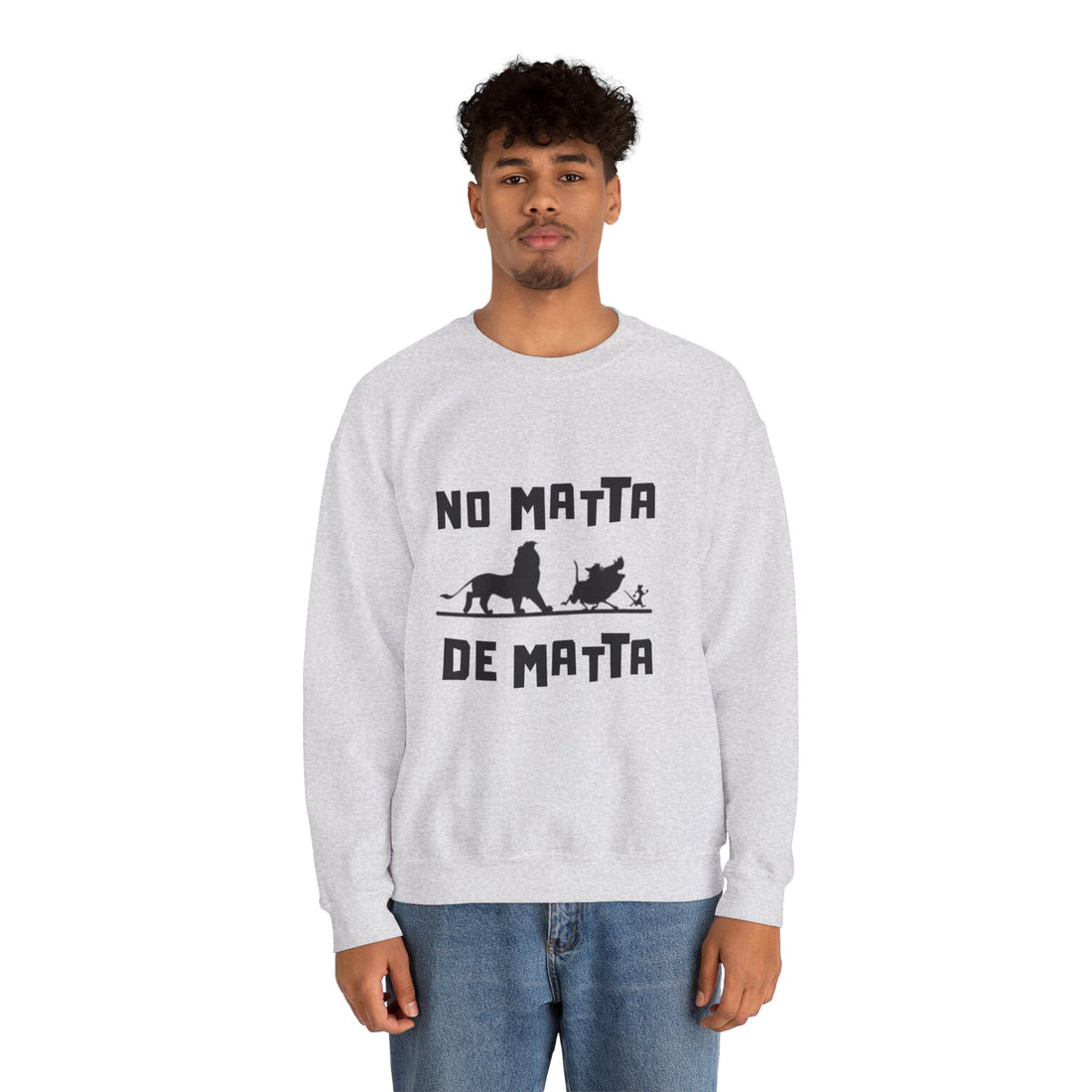 No Matta De Matta  Unisex White Heavy Blend™ Crewneck Sweatshirt