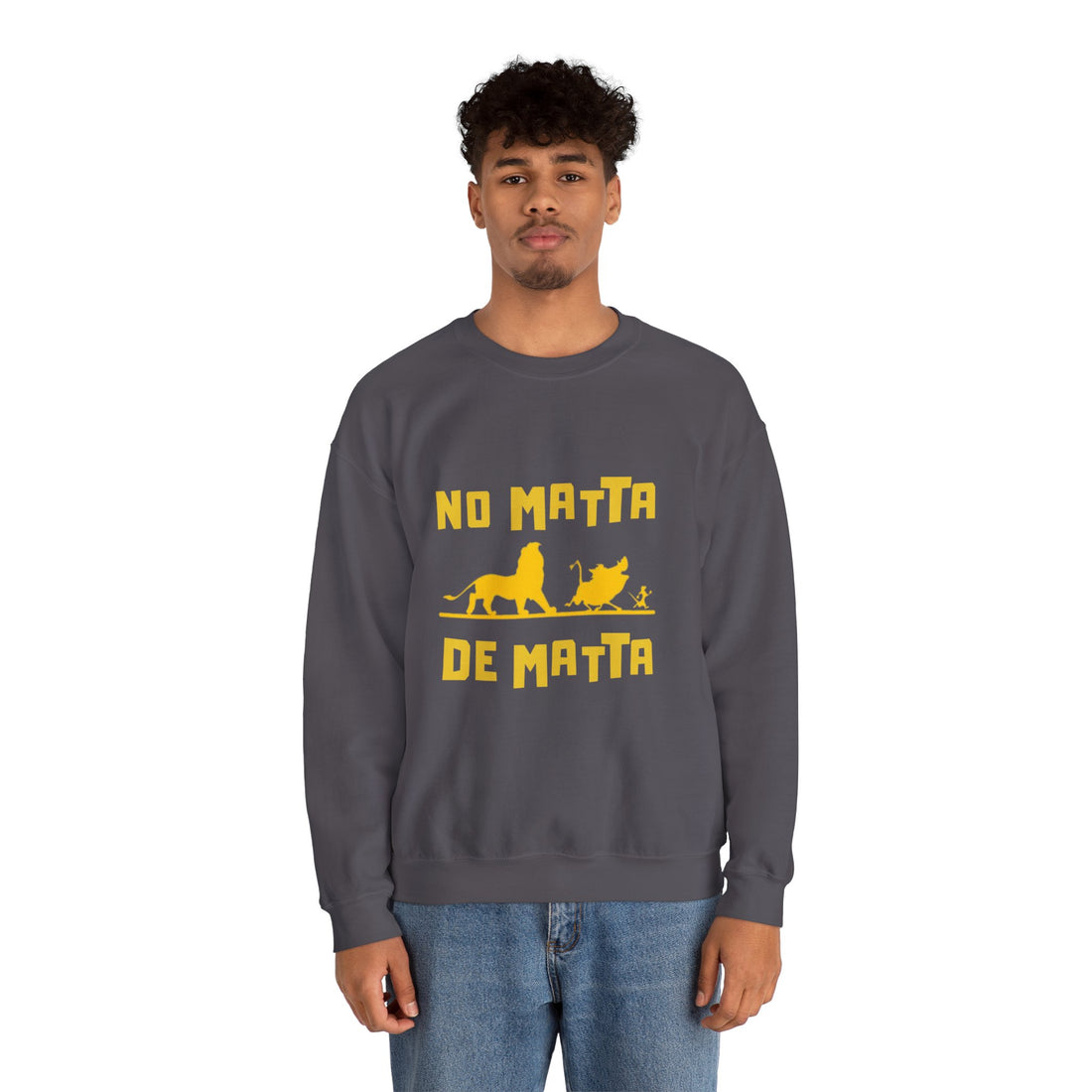 No Matta De Matta Unisex White Heavy Blend™ Crewneck Sweatshirt