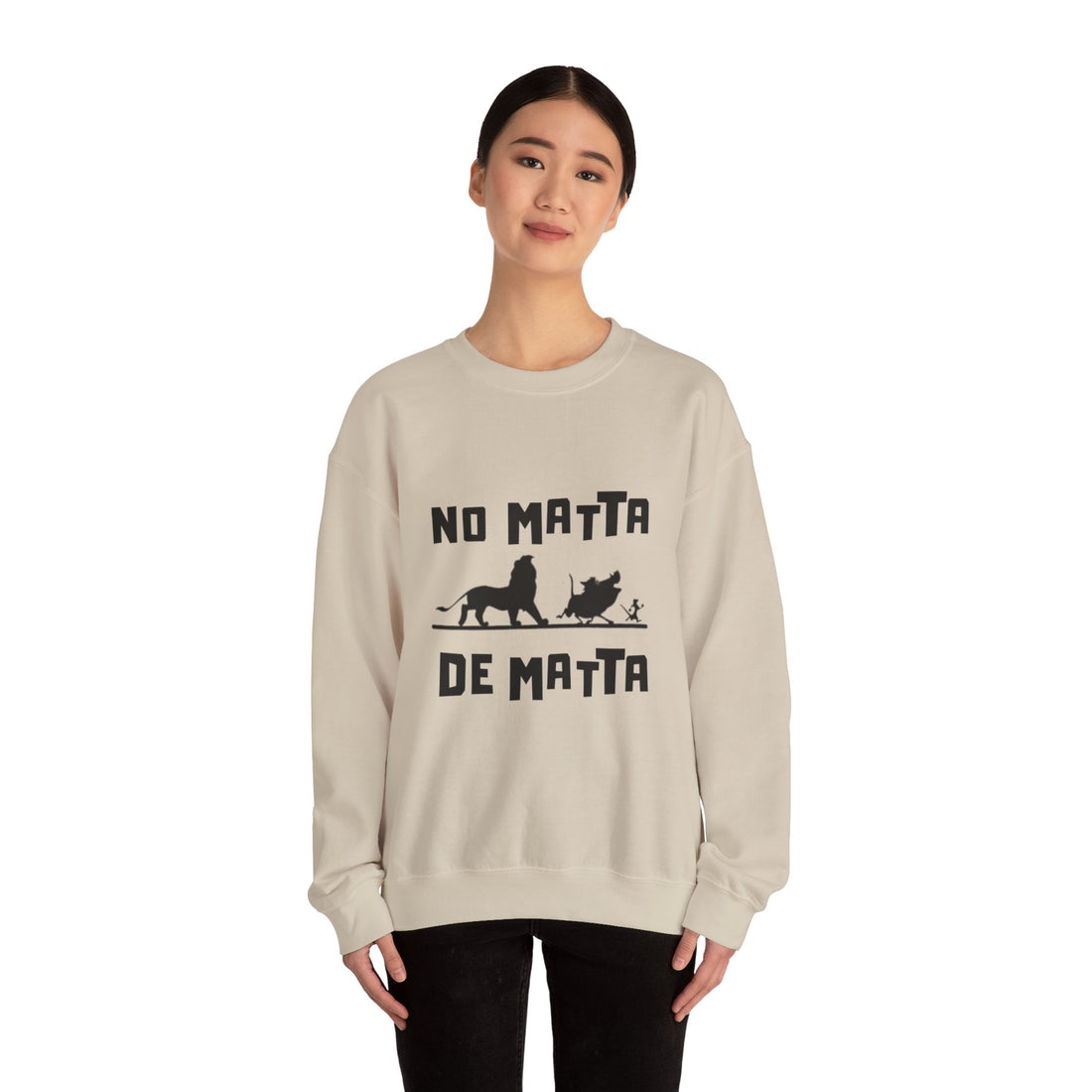 No Matta De Matta  Unisex White Heavy Blend™ Crewneck Sweatshirt