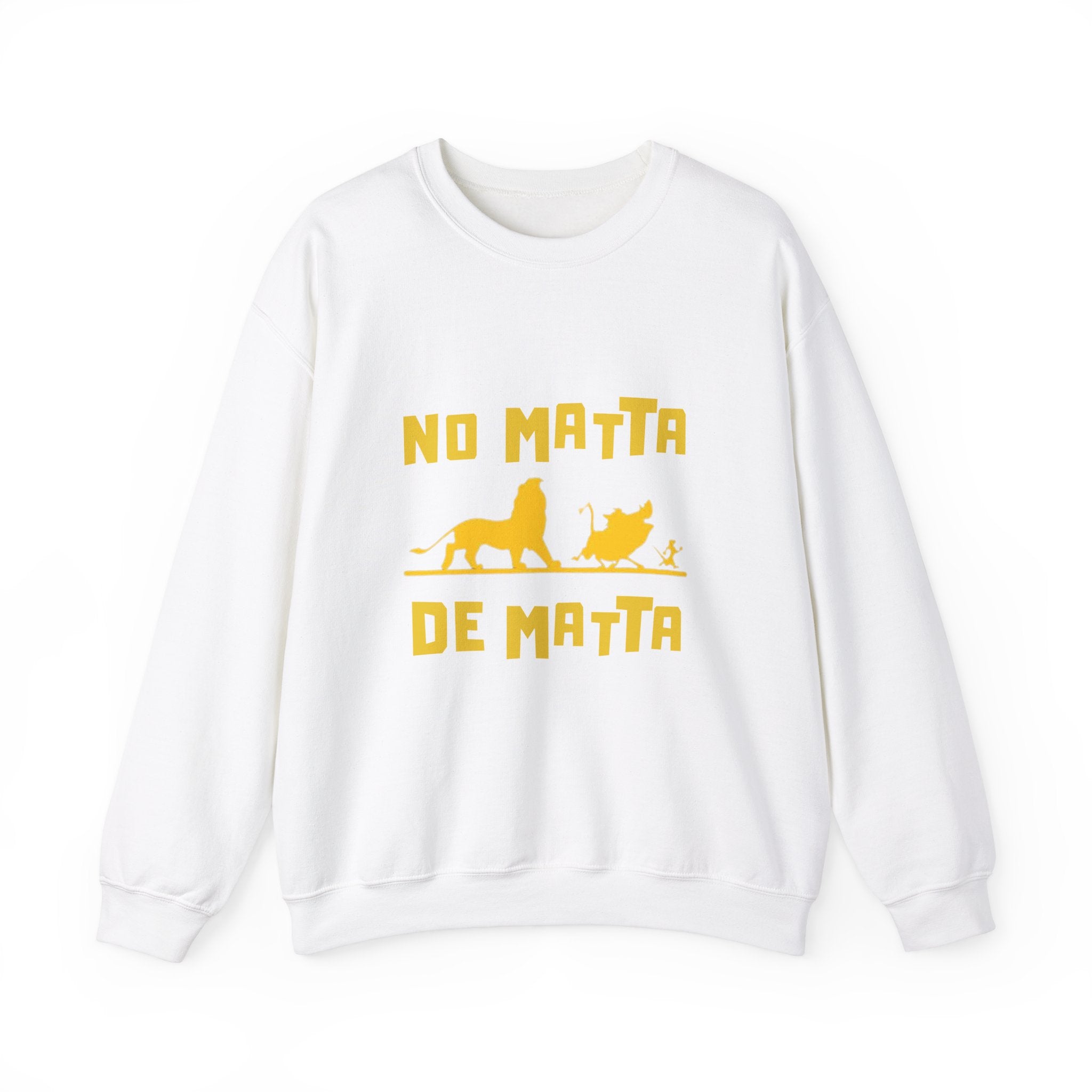 No Matta De Matta Unisex White Heavy Blend™ Crewneck Sweatshirt