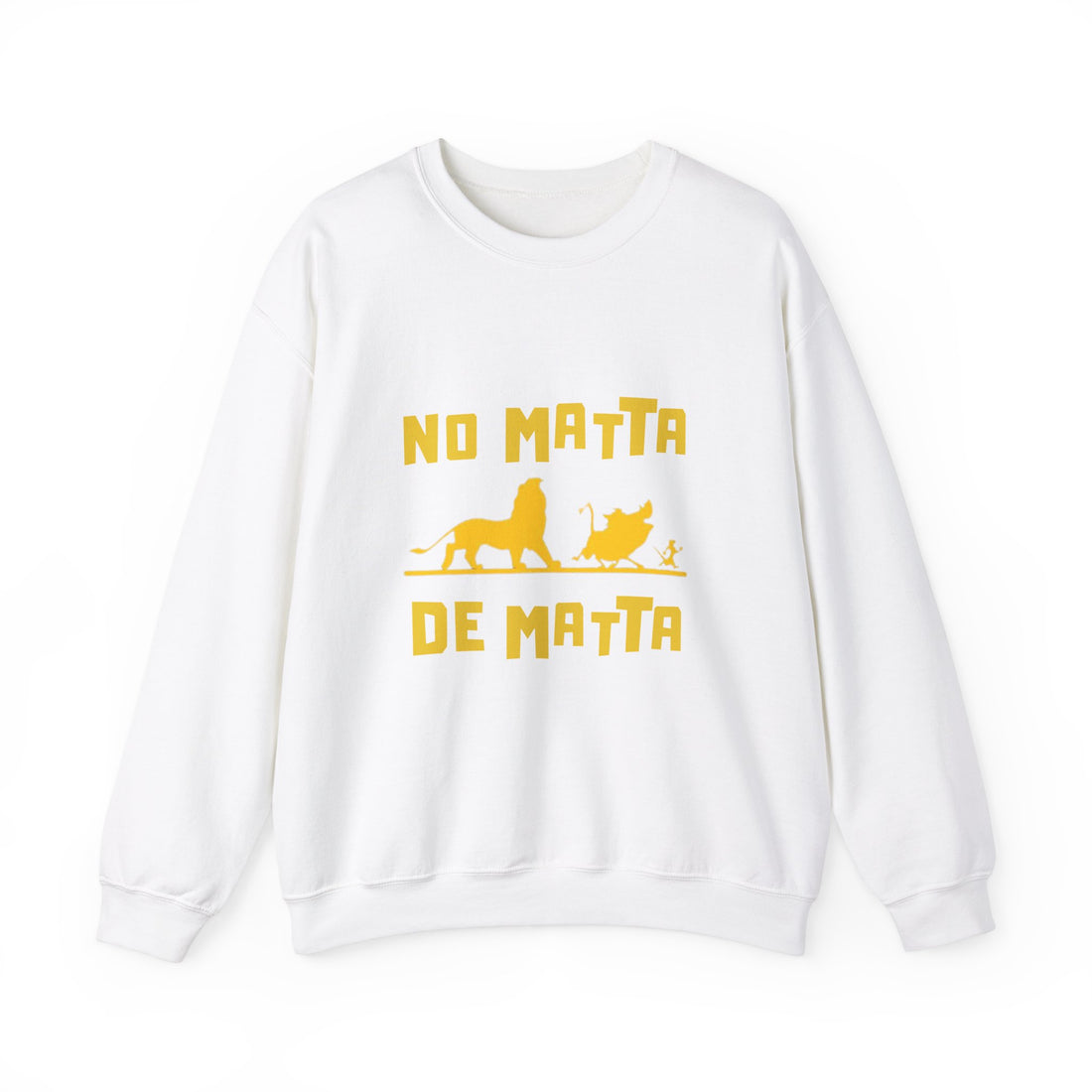 No Matta De Matta Unisex White Heavy Blend™ Crewneck Sweatshirt