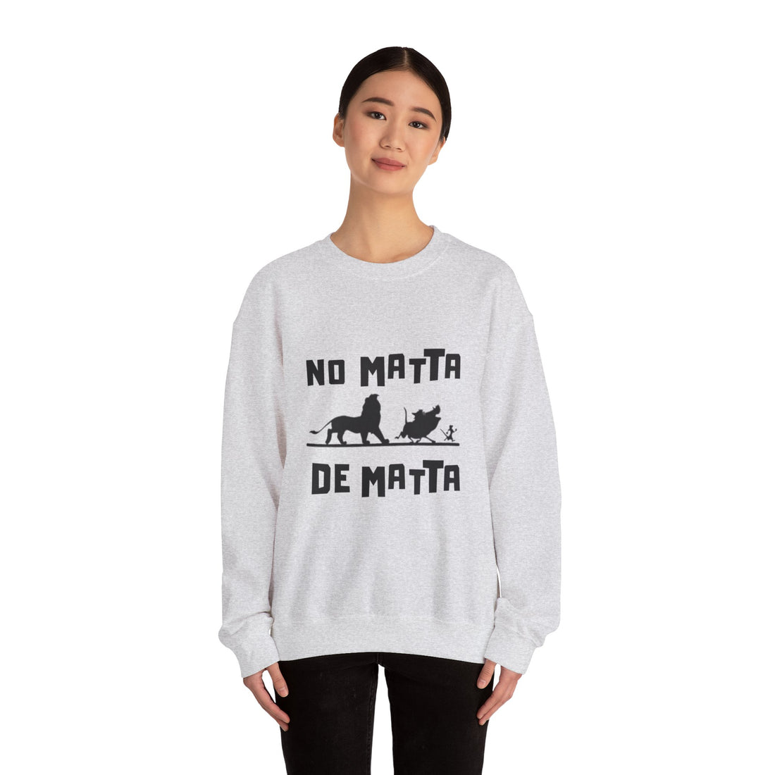 No Matta De Matta  Unisex White Heavy Blend™ Crewneck Sweatshirt