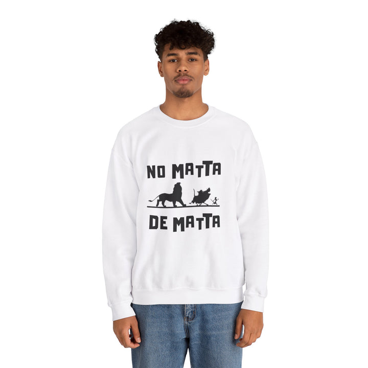 No Matta De Matta  Unisex White Heavy Blend™ Crewneck Sweatshirt