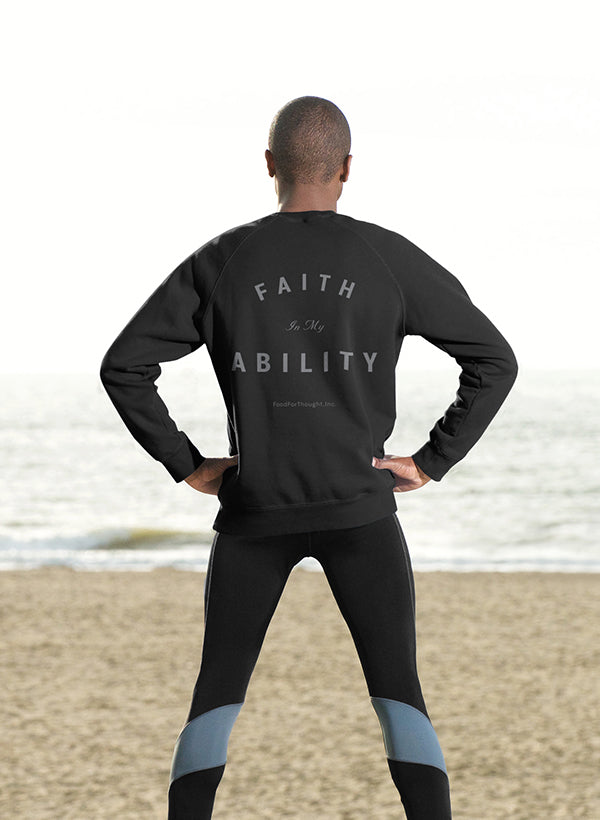 Faith Is My Ability Unisex White Heavy Blend™ Crewneck Sweatshirt